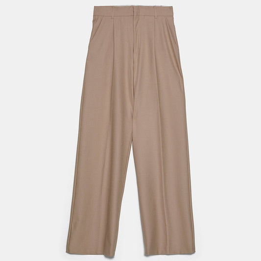 Pantalones lisos de cintura alta